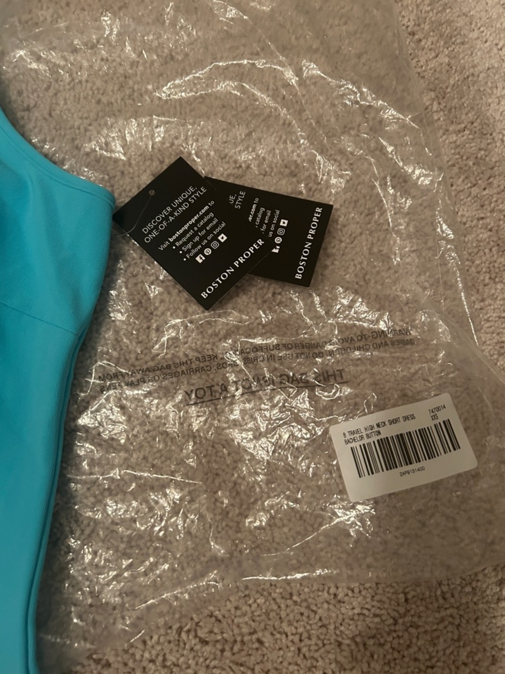 Boston Proper Aqua High-Neck Midi travel Dress - Picture 2 of 4